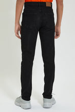 Load image into Gallery viewer, بنطلون جينز باللون الأسود للأولاد الكبار