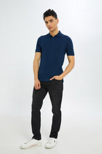 Load image into Gallery viewer, قميص بولو سادة باللون الأزرق للرجال