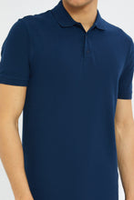 Load image into Gallery viewer, قميص بولو سادة باللون الأزرق للرجال