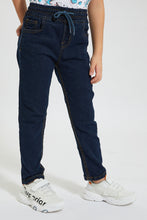 Load image into Gallery viewer, Navy Pull-On Jean بنطلون جينز كحلي بخصر مطاطي