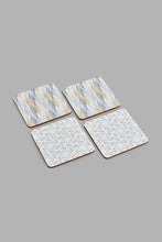 Load image into Gallery viewer, طقم قواعد خشبية مربعة الشكل هندسية متعددة الألوان (4 قطع)