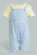 Load image into Gallery viewer, Yellow And Blue Dungaree Romper