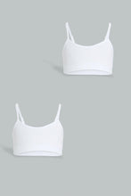 Load image into Gallery viewer, (قطعتين) طقم صدرية مريحة باللون الأبيض للبنات الكبار