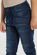 Load image into Gallery viewer, Navy Biker Jean