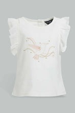 Load image into Gallery viewer, White And Pink Embellished Casual Set For Baby Girls (2 Piece)