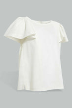 Load image into Gallery viewer, White Flutter Sleeved Blouse For Baby Girls