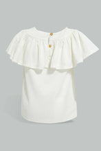 Load image into Gallery viewer, White Flutter Sleeved Blouse For Baby Girls