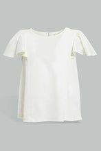 Load image into Gallery viewer, White Flutter Sleeved Blouse For Baby Girls
