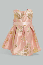 Load image into Gallery viewer, Pink Bow Belted Dress For Baby Girls