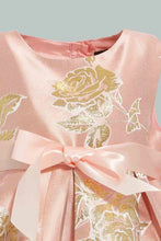 Load image into Gallery viewer, Pink Bow Belted Dress For Baby Girls