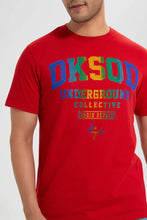 Load image into Gallery viewer, Red Crew Neck T-Shirt With Studs تيشيرت برقبة دائرية باللون الأحمر مزينة