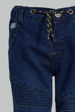 Load image into Gallery viewer, Navy Denim Jogger بنطلون جوغر جينز باللون الكحلي
