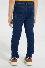 Load image into Gallery viewer, Navy Cut & Sew Jean بنطلون جينز باللون الكحلي مزين