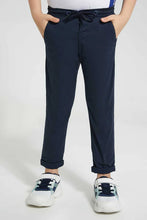 Load image into Gallery viewer, Navy Pull-On Elasticated Waistband Trouser بنطلون بخصر مطاطي باللون الكحلي