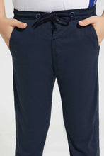 Load image into Gallery viewer, Navy Pull-On Elasticated Waistband Trouser بنطلون بخصر مطاطي باللون الكحلي