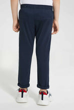 Load image into Gallery viewer, Navy Pull-On Elasticated Waistband Trouser بنطلون بخصر مطاطي باللون الكحلي