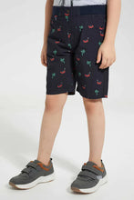 Load image into Gallery viewer, Navy All-Over Print Short شورت باللون الكحلي بطبعات