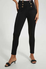 Load image into Gallery viewer, Black Legging With Buttons ليغينغ باللون الأسود مزين بأزرار