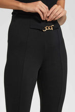Load image into Gallery viewer, Black Legging Waist Band Trim ليغينغ باللون الأسود مزين