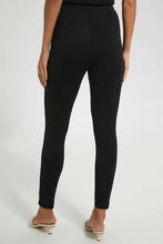 Load image into Gallery viewer, Black Legging Waist Band Trim ليغينغ باللون الأسود مزين