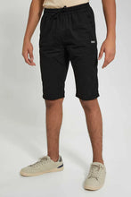Load image into Gallery viewer, Black Pull-On Chino Short شورت تشينو باللون الأسود بخصر مطاطي