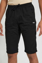 Load image into Gallery viewer, Black Pull-On Chino Short شورت تشينو باللون الأسود بخصر مطاطي