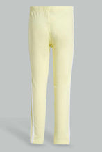 Load image into Gallery viewer, Yellow Placement Flower Legging For Girls ليغينغ مزين باللون الأصفر للبنات الصغار