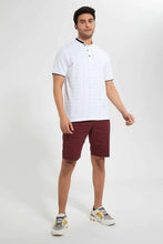 Load image into Gallery viewer, Burgundy Chino Short With Belt شورت تشينو بحزام باللون الأحمر الداكن