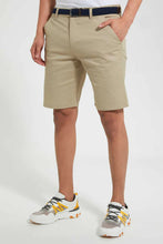 Load image into Gallery viewer, Beige Chino Short With Belt شورت تشينو بحزام باللون البيج