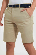 Load image into Gallery viewer, Beige Chino Short With Belt شورت تشينو بحزام باللون البيج