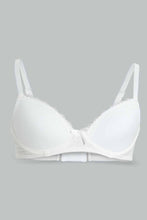 Load image into Gallery viewer, (قطعتين) طقم صدرية مبطنة باللون الأبيض للبنات الكبار