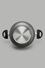 Load image into Gallery viewer, قدر أسود ألومنيوم غير لاصقة مع غطاء زجاجي (22سم)