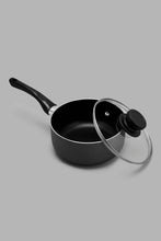 Load image into Gallery viewer, مقلاة صغيرة غير لاصقة دائرية باللون الأسود بغطاء (18سم)