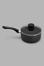 Load image into Gallery viewer, مقلاة صغيرة غير لاصقة دائرية باللون الأسود بغطاء (18سم)