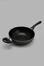 Load image into Gallery viewer, مقلاة ألومينيوم غير لاصقة باللون الأسود (24 سم)