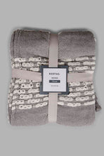 Load image into Gallery viewer, بطانية الجاكار باللونين الرمادي والأبيض