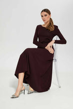 Load image into Gallery viewer, فستان للنساء باللون البني بسحاب من الخلف