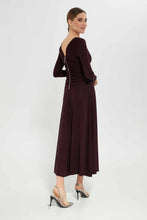 Load image into Gallery viewer, فستان للنساء باللون البني بسحاب من الخلف