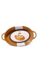 Load image into Gallery viewer, طبق خبز بيضاوي باللون المسطردة (كبير )