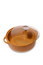 Load image into Gallery viewer, قدر فخار بغطاء زجاجي بلون المسطردة