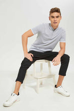 Load image into Gallery viewer, تيشيرت بولو باللون الرمادي بياقة مرتفعة للرجال