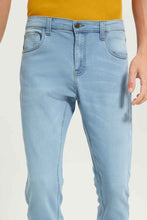 Load image into Gallery viewer, بنطلون جينز باللون الأزرق للرجال