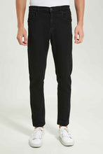 Load image into Gallery viewer, بنطلون جينز رجالي باللون الأسود