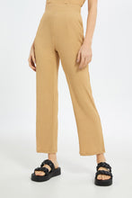 Load image into Gallery viewer, بنطلون بخصر مطاطي باللون البيج للنساء