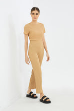 Load image into Gallery viewer, بنطلون بخصر مطاطي باللون البيج للنساء