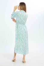 Load image into Gallery viewer, فستان نعناعي بطبعة وخصر مطاطي للنساء