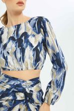 Load image into Gallery viewer, بلوزة باللون الكحلي قصيرة للنساء