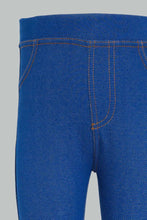 Load image into Gallery viewer, جيجنج منسوج سادة باللون الكحلي للفتيات الرضعات