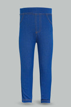 Load image into Gallery viewer, جيجنج منسوج سادة باللون الكحلي للفتيات الرضعات