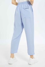 Load image into Gallery viewer, بنطلون مجعد باللون الأزرق للنساء